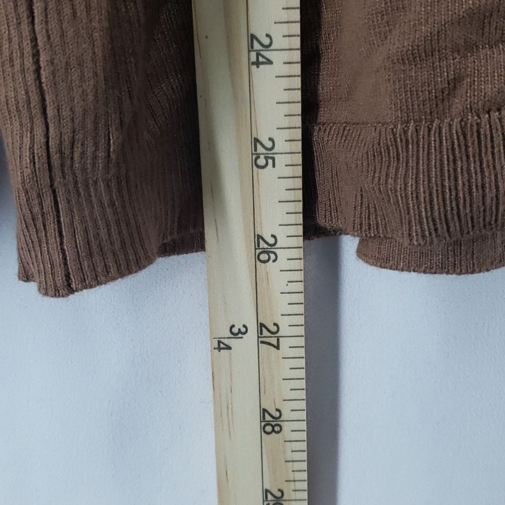 JM Collection Brown Sweater Medium Button Sleeve Cozy Casual Pullover (AL) - Picture 6 of 7